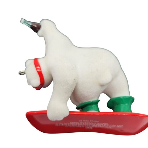 Hallmark Coca-Cola 2001 Polar Bear Snowboarding Christmas Ornament Holiday - Picture 2 of 7